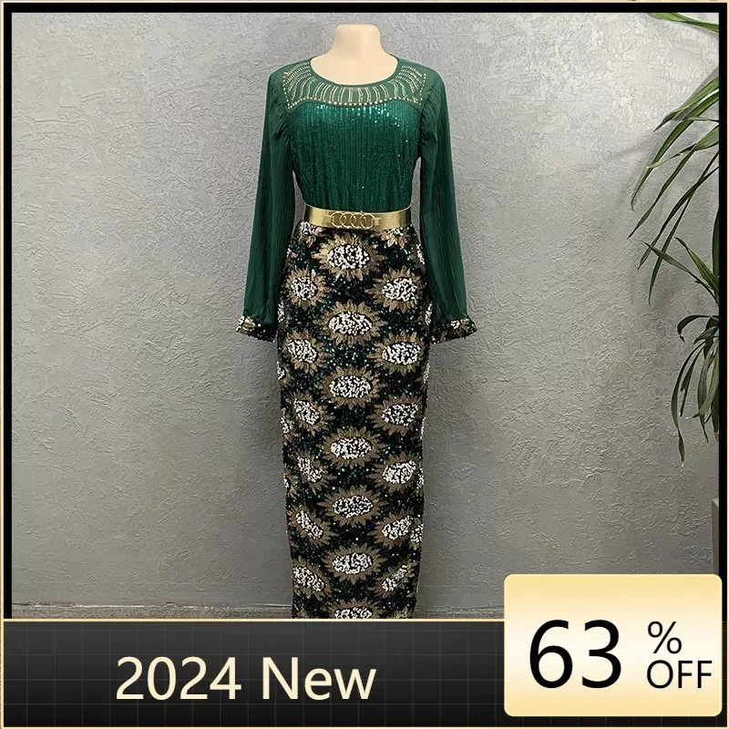 Sequined African Dresses Women Spring Autumn African Women Long Sleeve O-neck Polyester Long Dress Maxi Dress Christmas Dress
Sequined African Dresses Women Spring Autumn African Women Long Sleeve O-neck Polyester Long Dress Maxi Dress Christmas Dress