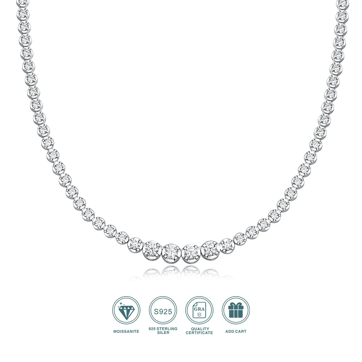 JIUZUAN 925 Silver Moissanite Necklace 4mm Casual Light Luxury Women Gift with Certificate
JIUZUAN 925 Silver Moissanite Necklace 4mm Casual Light Luxury Women Gift with Certificate