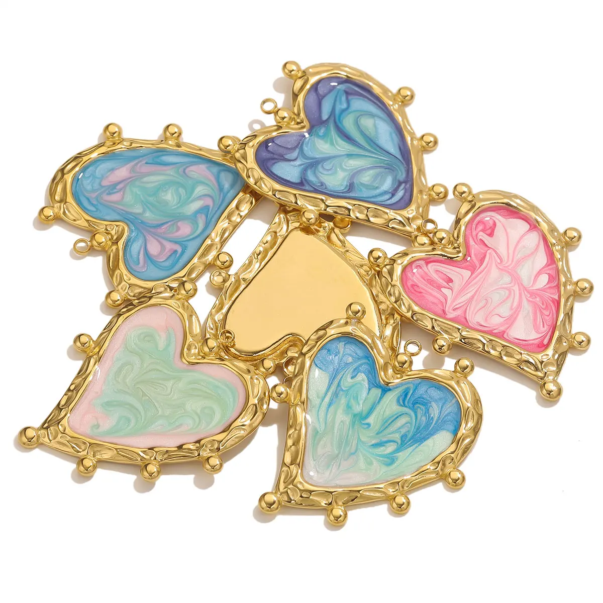 2PCS of Stainless Steel Enamel Heart-shaped Necklace Pendant DIY Women's Fashionable and Charming Earring Accessories Wholesale
2PCS of Stainless Steel Enamel Heart-shaped Necklace Pendant DIY Women's Fashionable and Charming Earring Accessories Wholesale