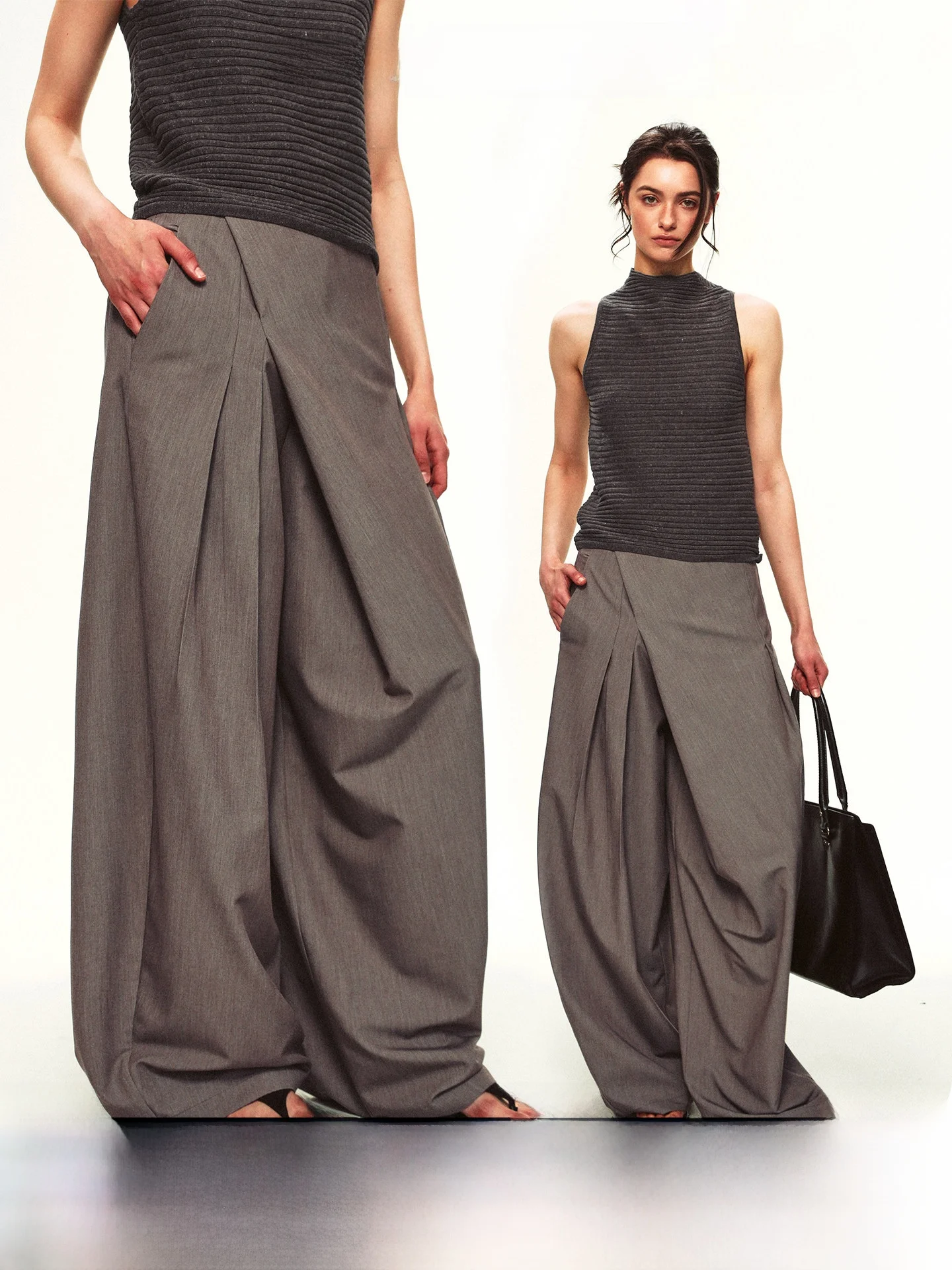 Casual Summer Loose Pleated Drape Asymmetrical Doorfront West Pants Single Moment Ladies Casual Long Trousers
Casual Summer Loose Pleated Drape Asymmetrical Doorfront West Pants Single Moment Ladies Casual Long Trousers