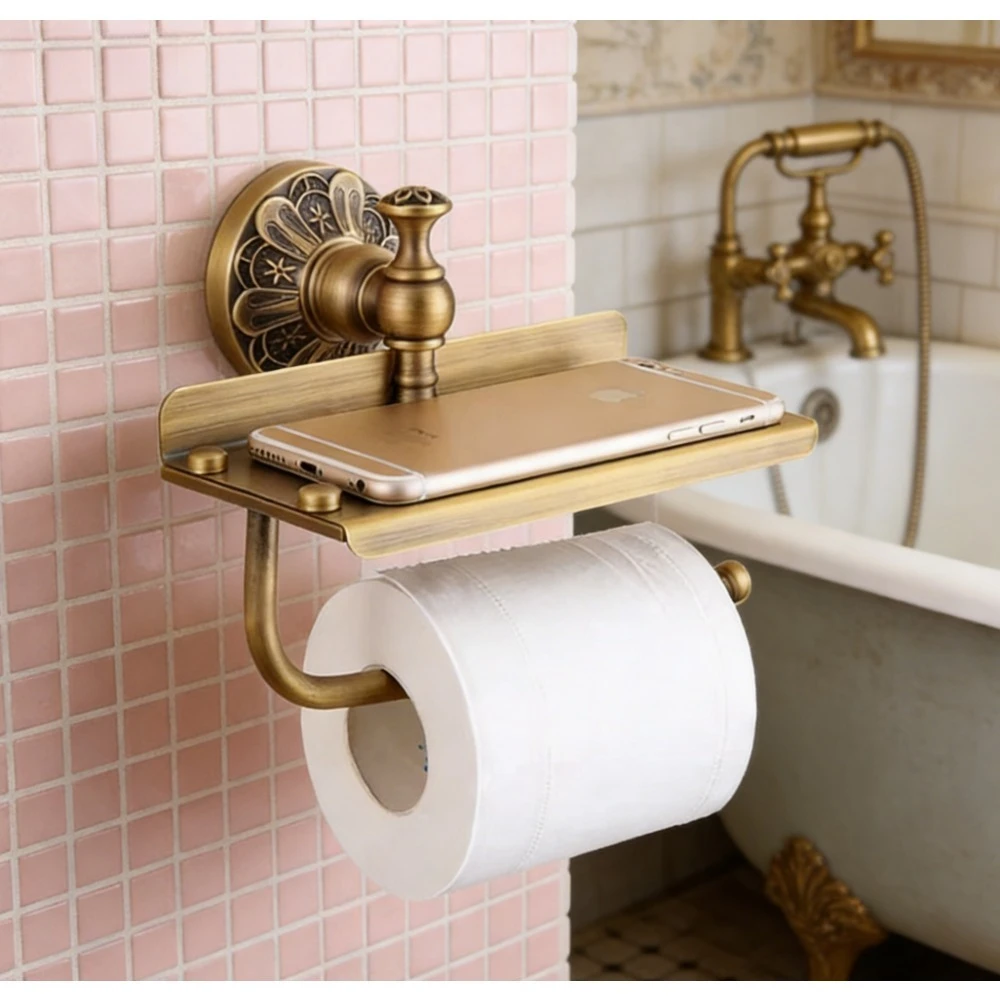 Антикварный латунный держатель для туалетной бумаги, настенное крепление, матовый золотой держатель для туалетной бумаги с местом для хранения мобильного телефона
Антикварный латунный держатель для туалетной бумаги, настенное крепление, матовый золотой держатель для туалетной бумаги с местом для хранения мобильного телефона