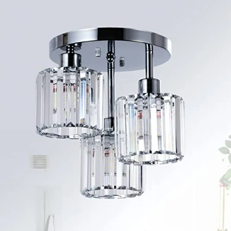 Semi Flush Mount Ceiling Light, 3-Light Modern Close to Ceiling Light Fixtures, Kitchen Light with Clear Crystal Shades, Hallwa
Semi Flush Mount Ceiling Light, 3-Light Modern Close to Ceiling Light Fixtures, Kitchen Light with Clear Crystal Shades, Hallwa