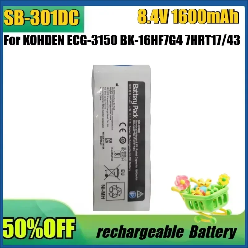 For KOHDEN ECG-3150 BK-16HF7G4 7HRT17/43 for Cardiofax Battery New SB-301DC 8.4V 1600mAh High Quality Battery
For KOHDEN ECG-3150 BK-16HF7G4 7HRT17/43 for Cardiofax Battery New SB-301DC 8.4V 1600mAh High Quality Battery