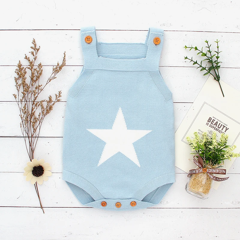 Cotton Baby Bodysuit Knitted Newborn Girl Boy Jumpsuit Sleeveless Fashion Star Infant Sling Clothes 0-18M Overalls Romper Summer
Cotton Baby Bodysuit Knitted Newborn Girl Boy Jumpsuit Sleeveless Fashion Star Infant Sling Clothes 0-18M Overalls Romper Summer