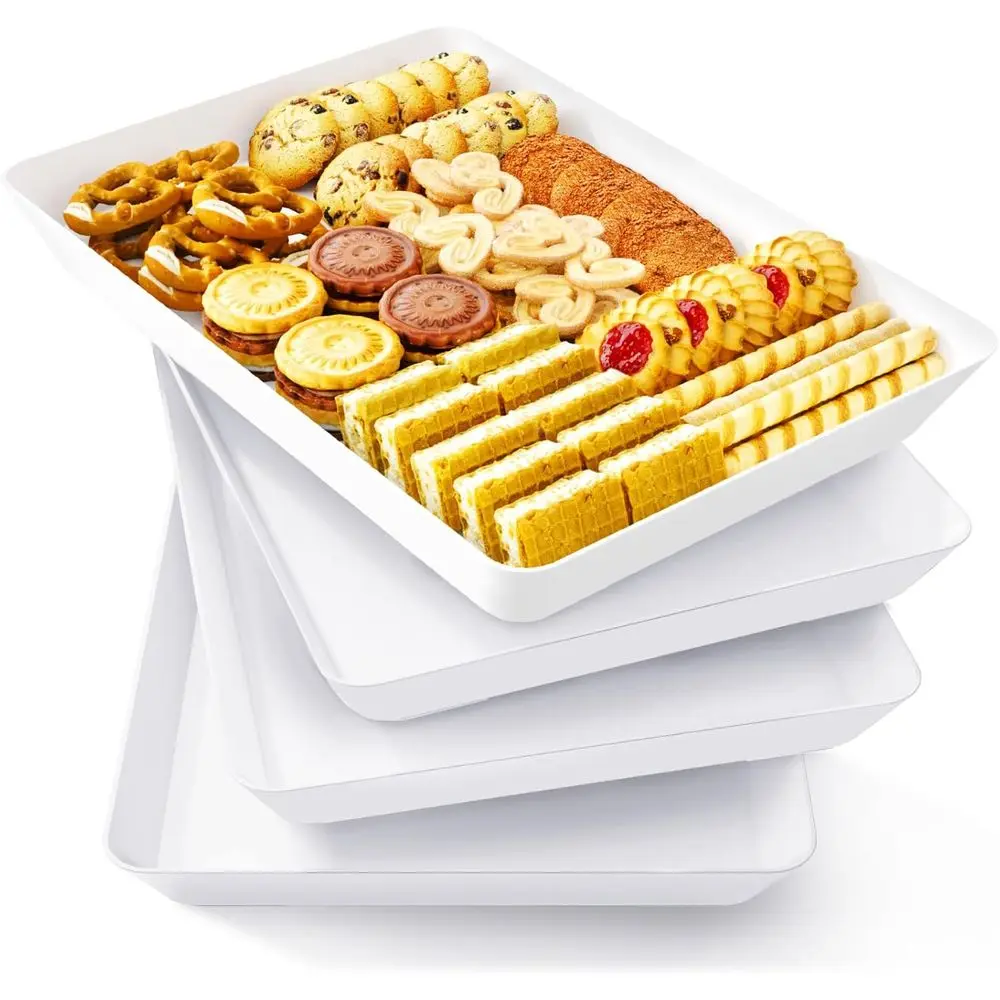 Reusable White 4-Piece Serving Platter Set for Parties, Snacks, and Appetizers - BPA Free
Reusable White 4-Piece Serving Platter Set for Parties, Snacks, and Appetizers - BPA Free