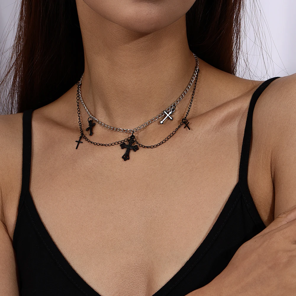Gothic Black Cross Necklace for Women Men Metal Punk Choker Necklaces Handmade Party Jewelry Accessories
Gothic Black Cross Necklace for Women Men Metal Punk Choker Necklaces Handmade Party Jewelry Accessories