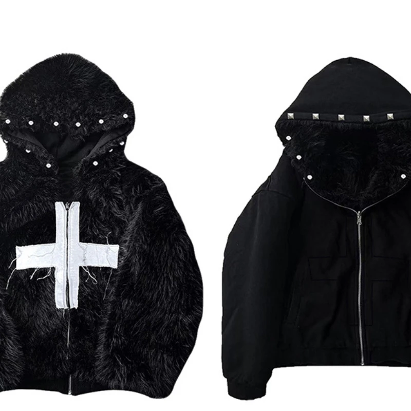 Европейско-американский зимний модный однотонный уличный трендовый плюшевый теплый худи-свитер на молнии в готическом стиле Lulu
Европейско-американский зимний модный однотонный уличный трендовый плюшевый теплый худи-свитер на молнии в готическом стиле Lulu