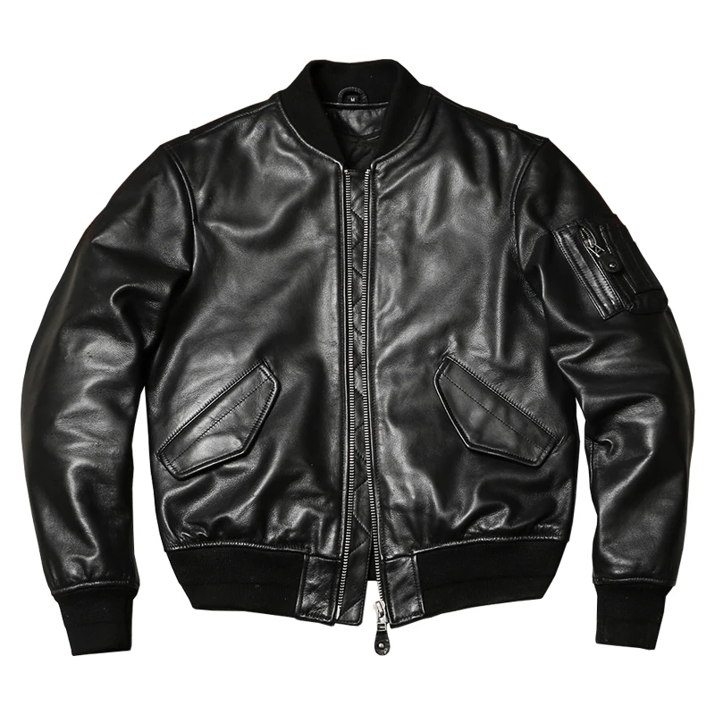 Black Winter Leather Jacket Men Military Style Plus Size 5XL Genuine Natural Sheepskin Thick Warm MA1 Flight Leather Coat
Black Winter Leather Jacket Men Military Style Plus Size 5XL Genuine Natural Sheepskin Thick Warm MA1 Flight Leather Coat