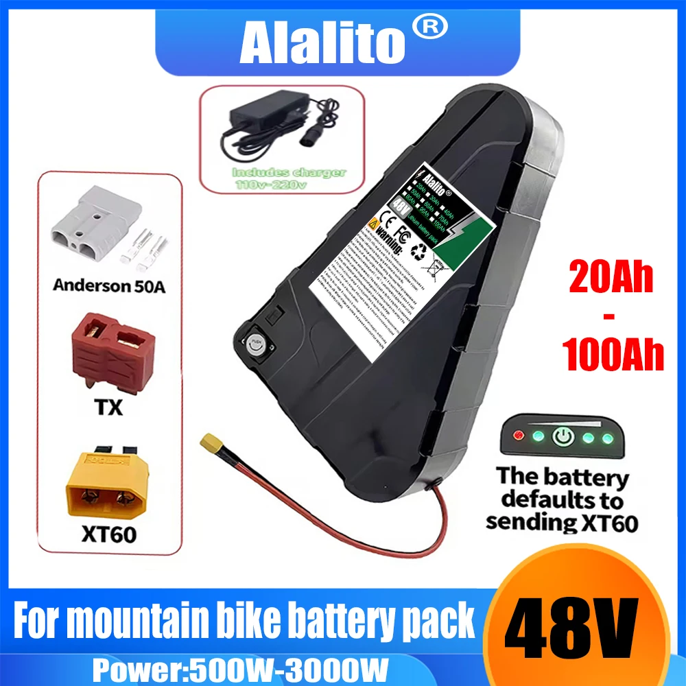 Air transportation, 18650 triangle 48V 20Ah-100Ah lithium battery pack, built-in BMS30AH, modified for mountain bikes
Air transportation, 18650 triangle 48V 20Ah-100Ah lithium battery pack, built-in BMS30AH, modified for mountain bikes