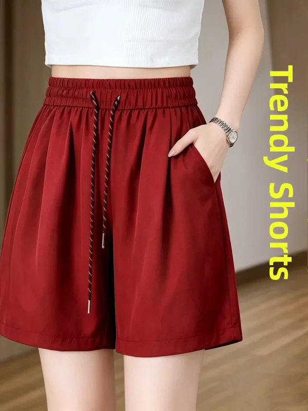 Summer Loose High Waist Wide Leg Short Pants Women's Drawstring Thin Four-Five Pants plus Size Versatile Casual Polyester Fiber
Summer Loose High Waist Wide Leg Short Pants Women's Drawstring Thin Four-Five Pants plus Size Versatile Casual Polyester Fiber