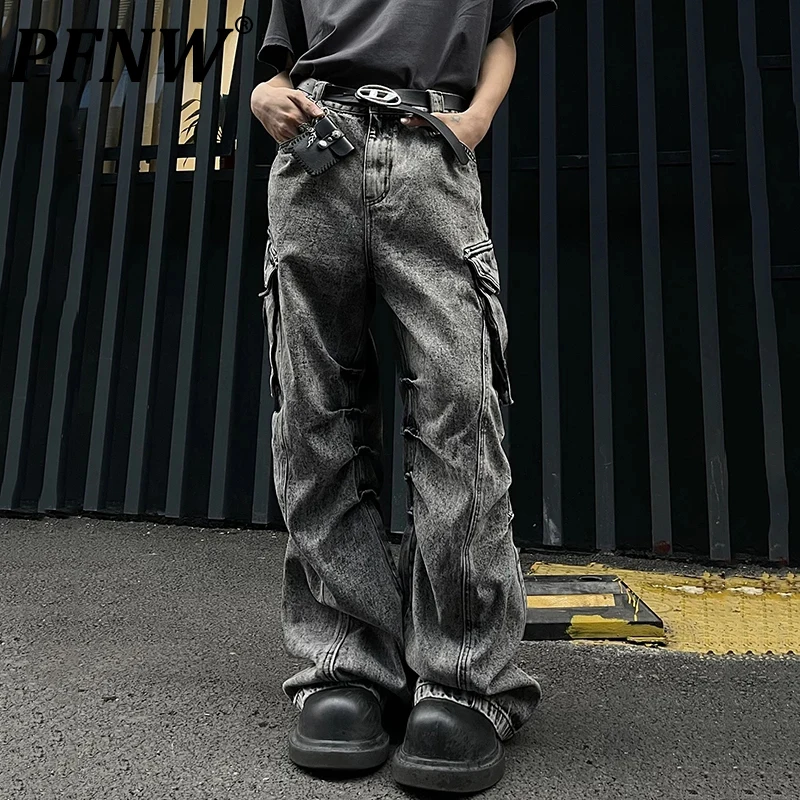 PFNW High Street Men's Denim Pants Loose Big Pockets Folded Straight Bottom Wide Leg New Autumn Male Jeans Solid Color 12C649
PFNW High Street Men's Denim Pants Loose Big Pockets Folded Straight Bottom Wide Leg New Autumn Male Jeans Solid Color 12C649