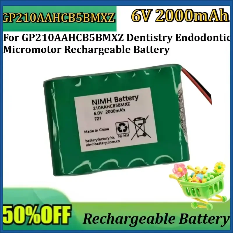 New GP210AAHCB5BMXZ 6.0V 2000mAh NiMH Battery for GP210AAHCB5BMXZ Dentistry Endodontic Micromotor Rechargeable Battery
New GP210AAHCB5BMXZ 6.0V 2000mAh NiMH Battery for GP210AAHCB5BMXZ Dentistry Endodontic Micromotor Rechargeable Battery