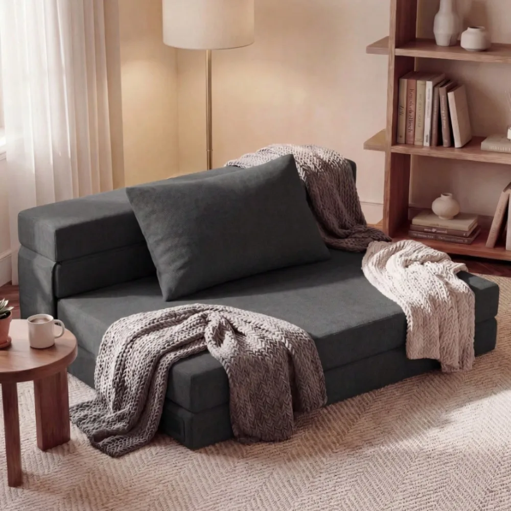 Boneless Couch Two Seater Sofa Bed Foldable Sofa Bed, Convertible Sleeping Chair Equipped With PillowType Foldable Mattress, Sui
Boneless Couch Two Seater Sofa Bed Foldable Sofa Bed, Convertible Sleeping Chair Equipped With PillowType Foldable Mattress, Sui