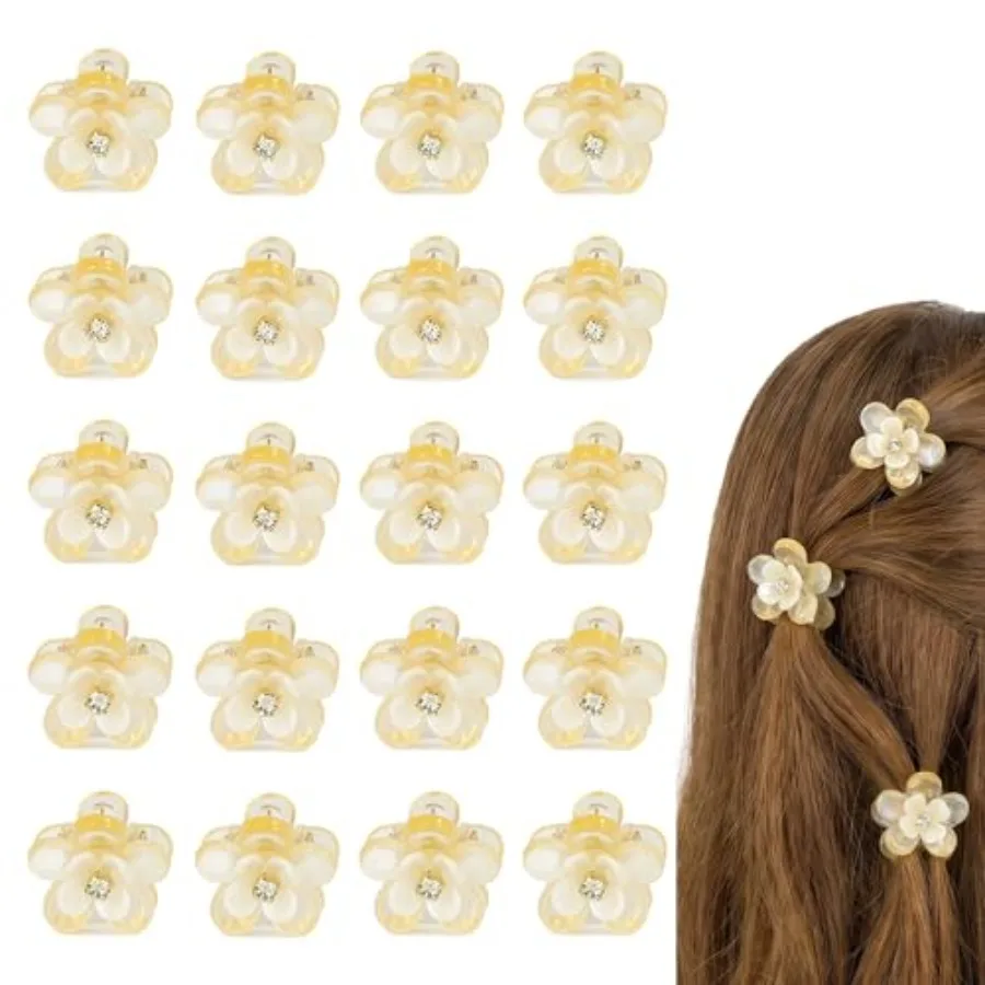 20 PCS Mini Flower Hair Clips, Sweet Rhinestone Flower Bang Claw Clips, Decorative Wedding Bridal Bun Clip for Thick Thin Hair,
20 PCS Mini Flower Hair Clips, Sweet Rhinestone Flower Bang Claw Clips, Decorative Wedding Bridal Bun Clip for Thick Thin Hair,