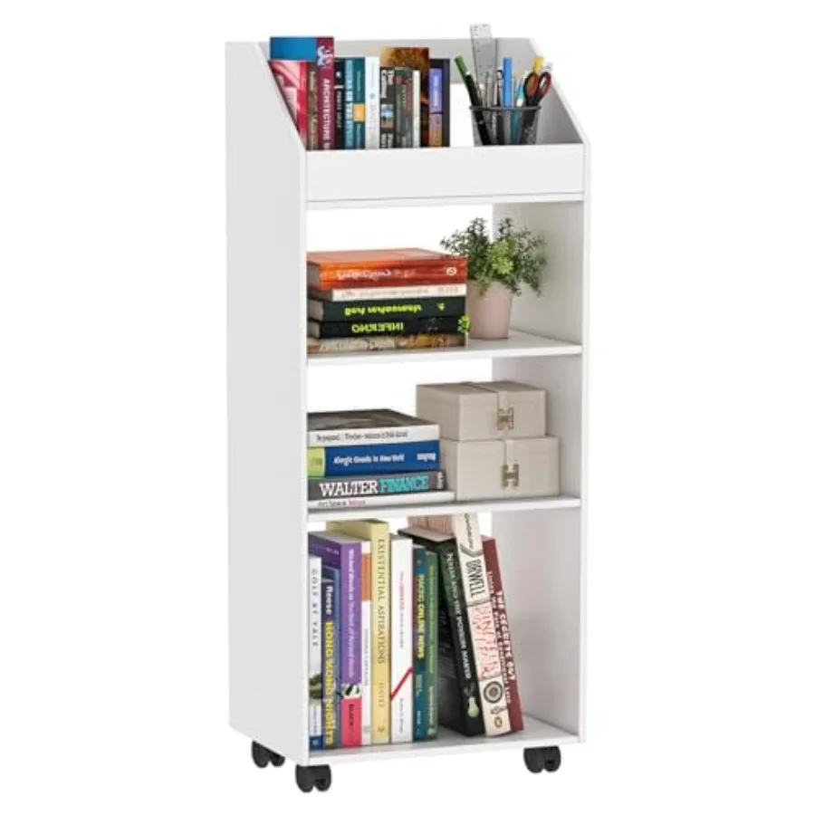 Mobile Bookshelf White Bookcase with Wheels Rolling File Holder Desk File Book Organizer for Home Office Living Room School
Mobile Bookshelf White Bookcase with Wheels Rolling File Holder Desk File Book Organizer for Home Office Living Room School