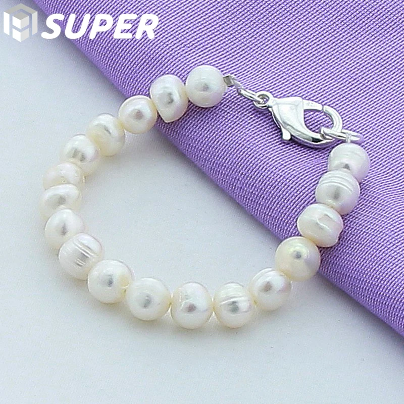 Natural White 8mm Pearl Bracelet 925 Sterling Silver Buckle For Woman Charm Wedding Engagement Fashion Party Jewelry
Natural White 8mm Pearl Bracelet 925 Sterling Silver Buckle For Woman Charm Wedding Engagement Fashion Party Jewelry