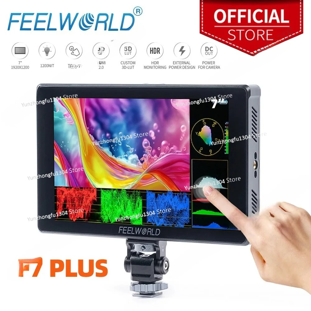 FEELWORLD F7 PLUS 7” 4K HDMI High Brightness 1200nit DSLR Camera Field Monitor Touch Screen With F970 External Power for Film
FEELWORLD F7 PLUS 7” 4K HDMI High Brightness 1200nit DSLR Camera Field Monitor Touch Screen With F970 External Power for Film