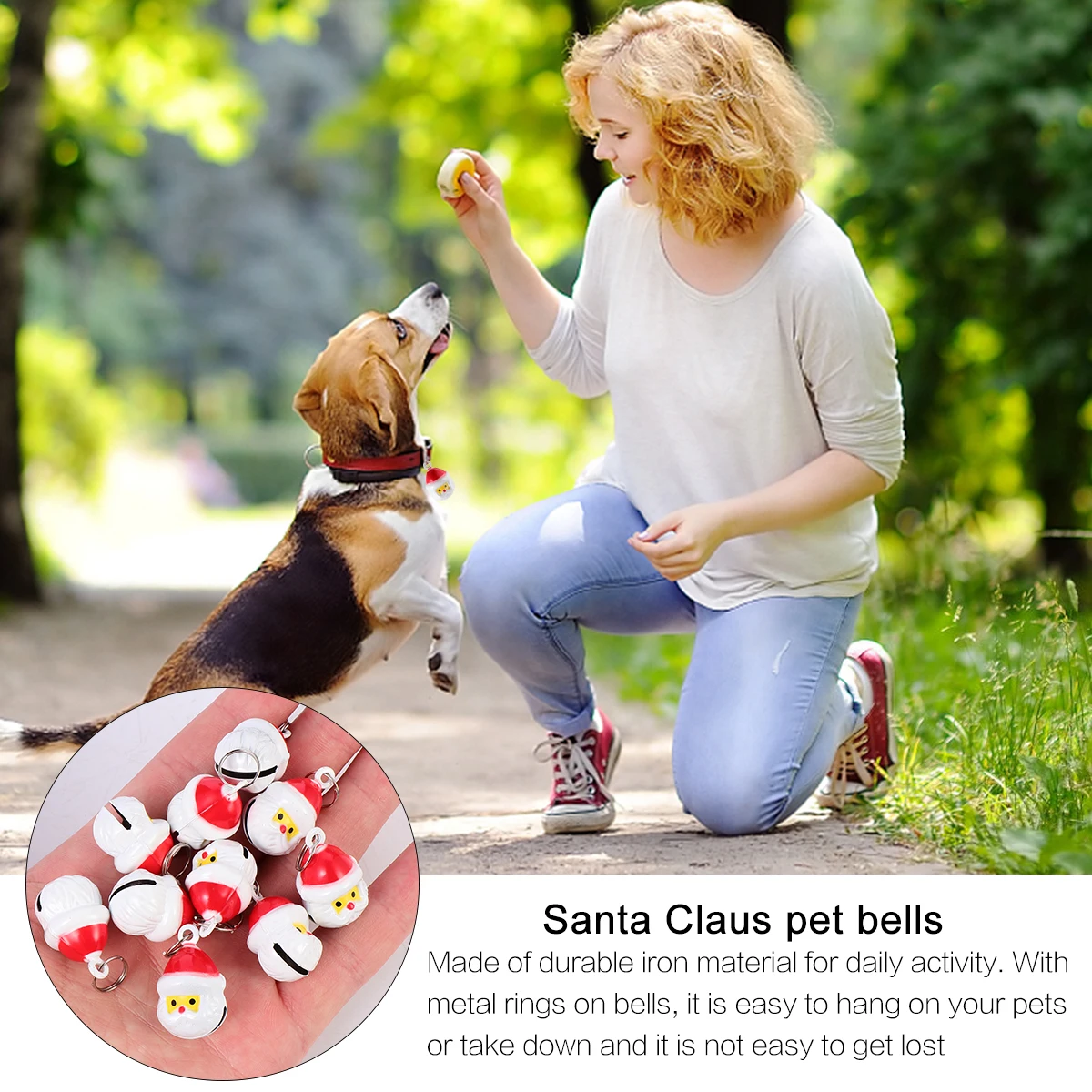 10Pcs Santa Claus Pattern Pet Bells Durable Iron Material Pet Collar Pendant Quick Release Santa Claus Pattern Bell
10Pcs Santa Claus Pattern Pet Bells Durable Iron Material Pet Collar Pendant Quick Release Santa Claus Pattern Bell