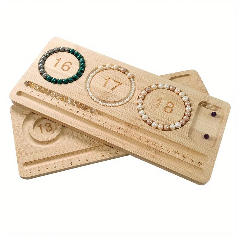 Wooden Beading Game Tray- Artistic Bead Stringing Desktop Board with Measurement Markings, Ideal for Crafting and Jewelry Making
Wooden Beading Game Tray- Artistic Bead Stringing Desktop Board with Measurement Markings, Ideal for Crafting and Jewelry Making