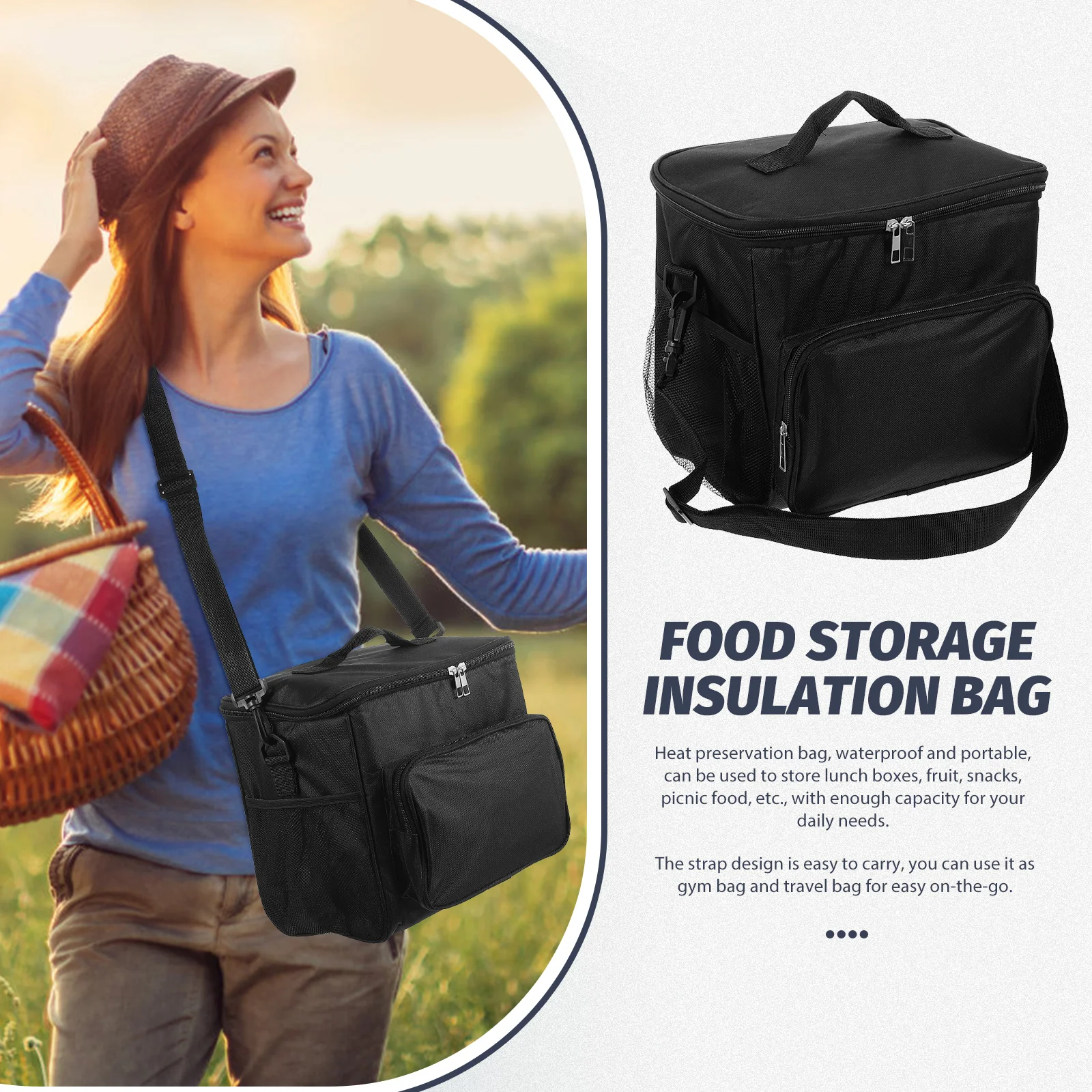 Изолированная сумка большой емкости, портативный ланч-бокс Bento, водонепроницаемый прочный дизайн на молнии, боковые карманы, удобный для переноски, уличный холодильник
Изолированная сумка большой емкости, портативный ланч-бокс Bento, водонепроницаемый прочный дизайн на молнии, боковые карманы, удобный для переноски, уличный холодильник