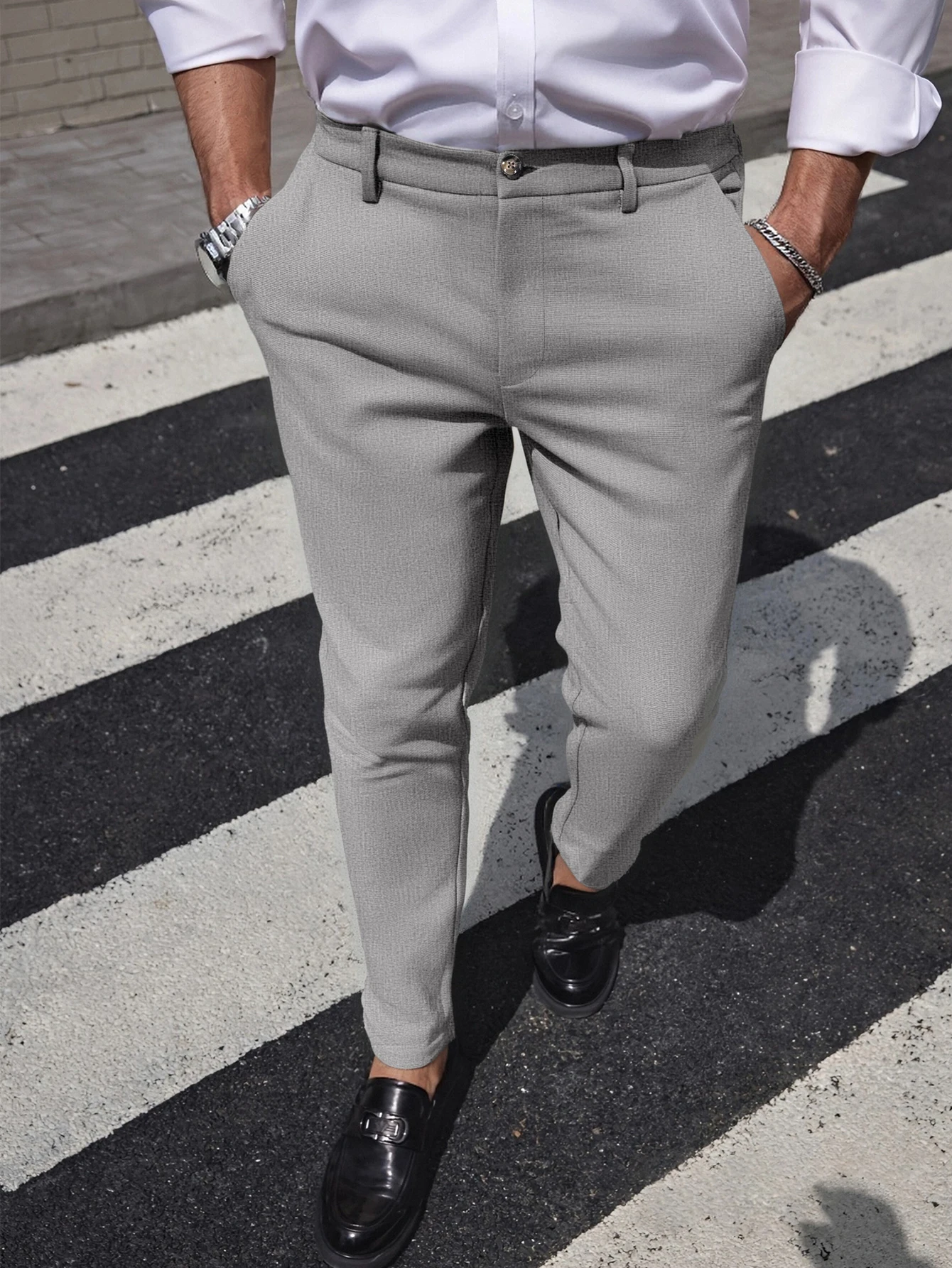 Men's Business Casual Cropped Chino Pants Stretch Polyester Viscose Elastane Tapered Slim Fit Beige Grey Ankle‑Length Trousers
Men's Business Casual Cropped Chino Pants Stretch Polyester Viscose Elastane Tapered Slim Fit Beige Grey Ankle‑Length Trousers