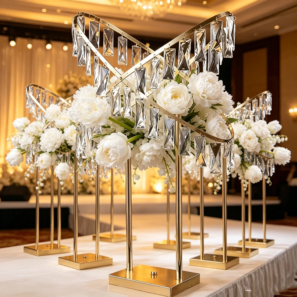 6pcs H100cm 5-piece metal cross flower vase, perfect for weddings, festivals, centerpieces decorations for wedding tables.
6pcs H100cm 5-piece metal cross flower vase, perfect for weddings, festivals, centerpieces decorations for wedding tables.