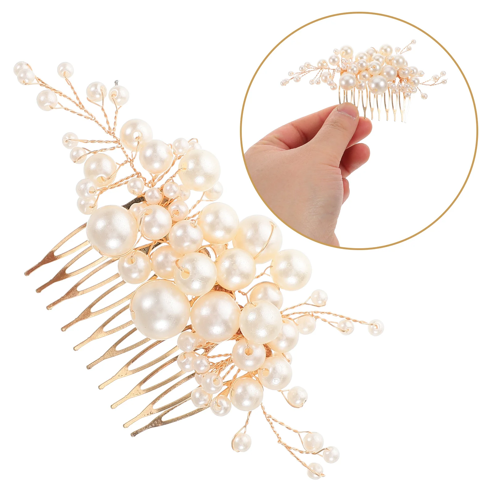 Exquisite Handmade Plastic Pearl Hair Comb Bridal Wedding Accessories Women Lightweight Vintage Decorative Headpiece Party Favor
Exquisite Handmade Plastic Pearl Hair Comb Bridal Wedding Accessories Women Lightweight Vintage Decorative Headpiece Party Favor