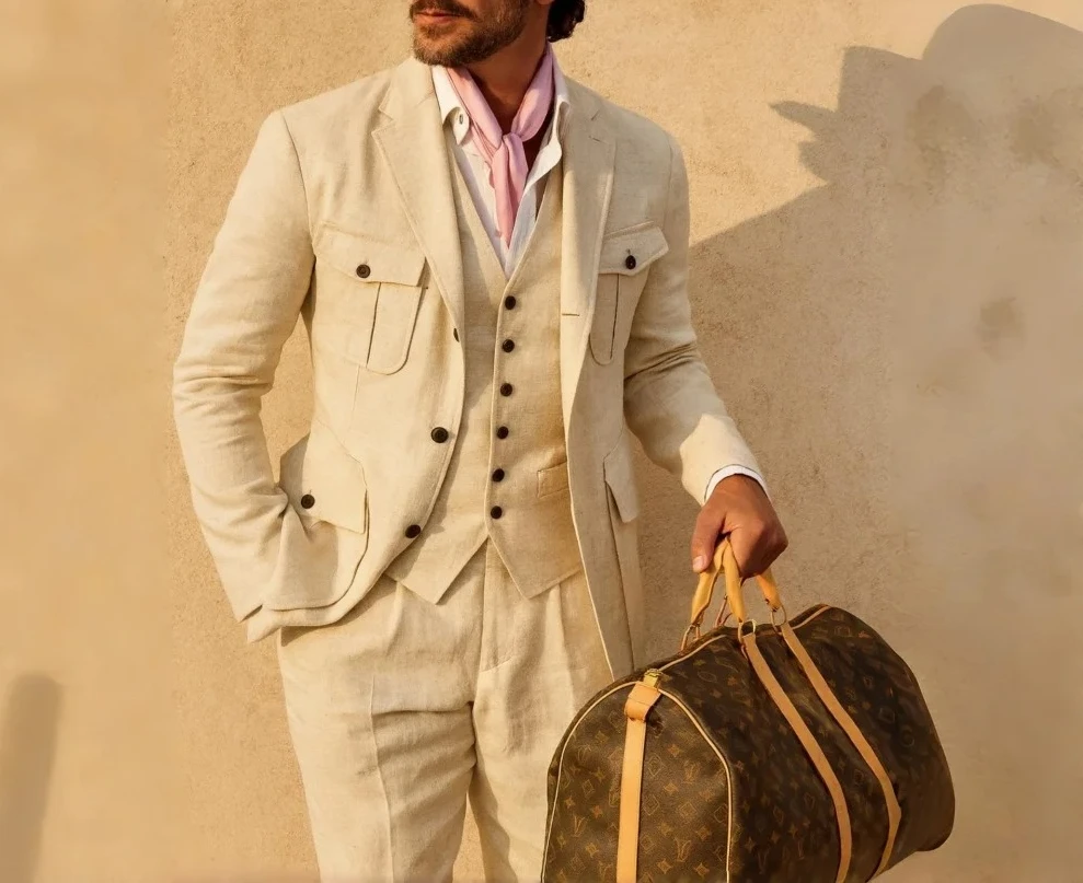 Beige Linen Safari Men Suits 3 Pieces Summer Men Suits Breathable Casual Formal Blazer Vest Pants Set for Male Daily Wear
Beige Linen Safari Men Suits 3 Pieces Summer Men Suits Breathable Casual Formal Blazer Vest Pants Set for Male Daily Wear