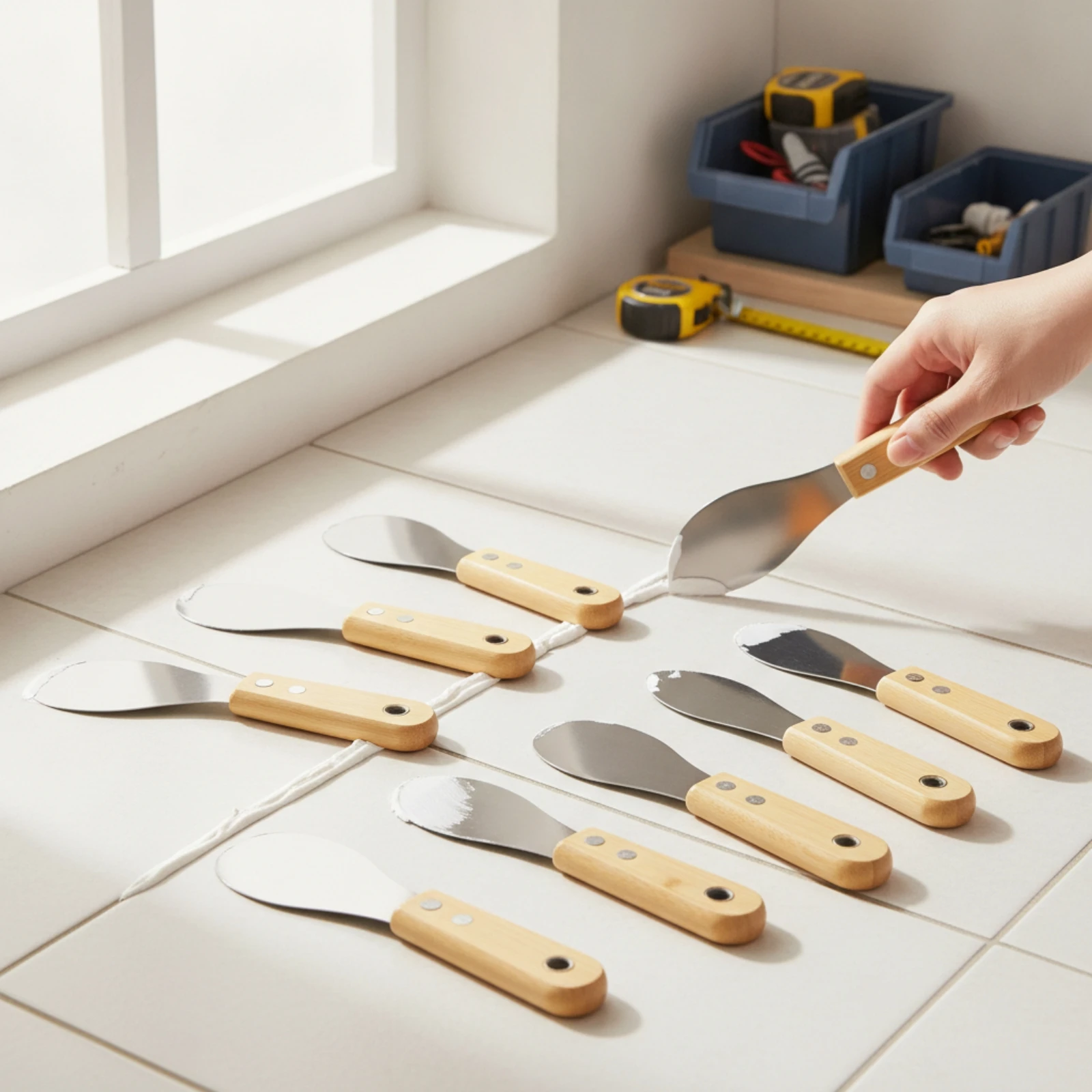 8 Pieces Glue Scraper with Bamboo Handle Rust Resistant Caulk Scraper with Wooden Handle Caulk Remover Tool Ergonomic
8 Pieces Glue Scraper with Bamboo Handle Rust Resistant Caulk Scraper with Wooden Handle Caulk Remover Tool Ergonomic