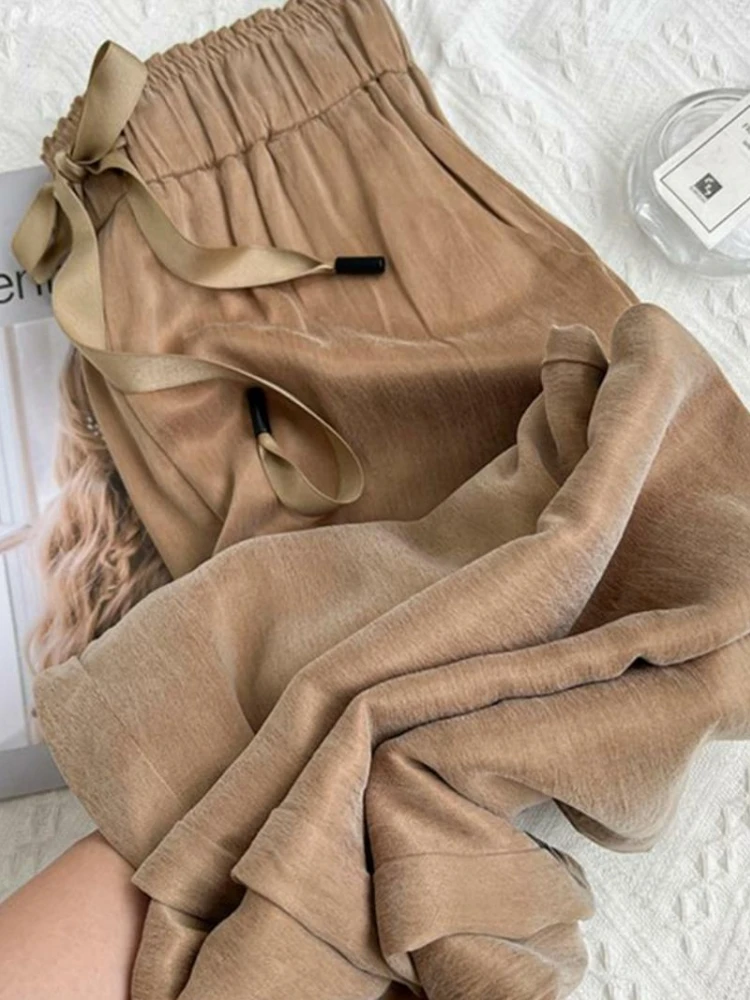 Acetate Satin Wide Leg Pants Women Summer Thin Loose Slimming Drapey Narrow Straight Casual Ice Silk Mosquito Proof Pants
Acetate Satin Wide Leg Pants Women Summer Thin Loose Slimming Drapey Narrow Straight Casual Ice Silk Mosquito Proof Pants