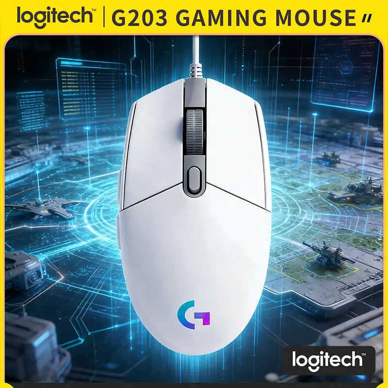 Logitech G203 LIGHTSYNC Wired Mouse Gaming-Grade 8000 DPI 16.8M RGB Colors 6 Buttons On-Board Memory Mac PC
Logitech G203 LIGHTSYNC Wired Mouse Gaming-Grade 8000 DPI 16.8M RGB Colors 6 Buttons On-Board Memory Mac PC