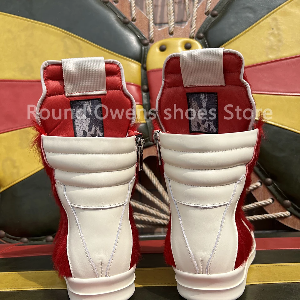 Ro Luxury Men Ankle Boot Red Horsehair Boots Women Sneaker Horse Hair High Top Shoe White Leather Casual Shoes Zipper Sneakers
Ro Luxury Men Ankle Boot Red Horsehair Boots Women Sneaker Horse Hair High Top Shoe White Leather Casual Shoes Zipper Sneakers