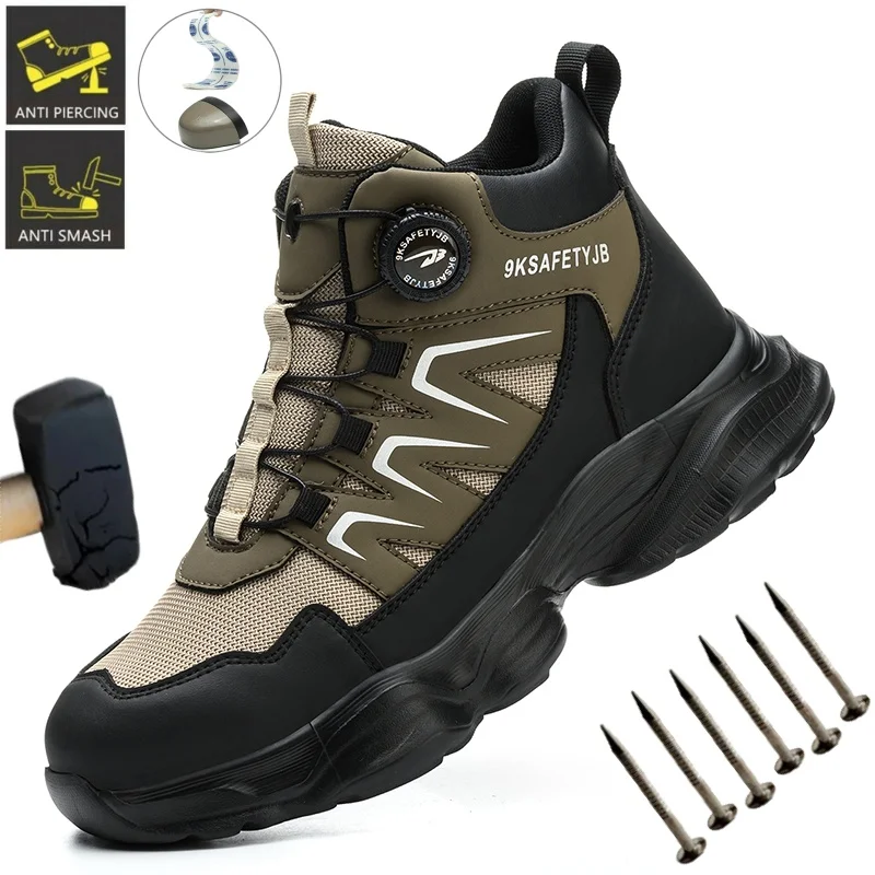 Rotating Button Safety Work Boots for Men Shoes Steel Toe Work Sneakers Puncture-Proof Indestructible Construction Shoes
Rotating Button Safety Work Boots for Men Shoes Steel Toe Work Sneakers Puncture-Proof Indestructible Construction Shoes