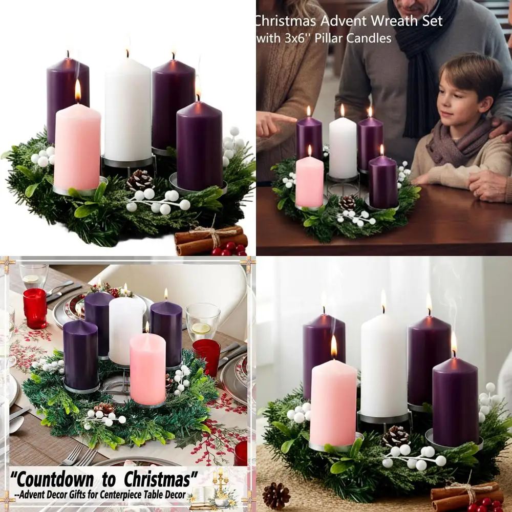 Набор свечей на столбе 3x6 дюймов без запаха, адвент-венок в деревенском стиле с подсвечником, рождественский центральный элемент для дома и церкви (S)
Набор свечей на столбе 3x6 дюймов без запаха, адвент-венок в деревенском стиле с подсвечником, рождественский центральный элемент для дома и церкви (S)