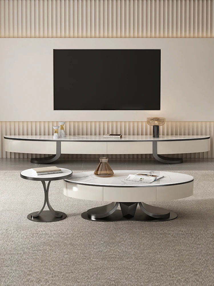 Italian Light Luxury Oval Rock Plate Household Living Room Modern Simple Tea Table TV Cabinet Combination
Italian Light Luxury Oval Rock Plate Household Living Room Modern Simple Tea Table TV Cabinet Combination