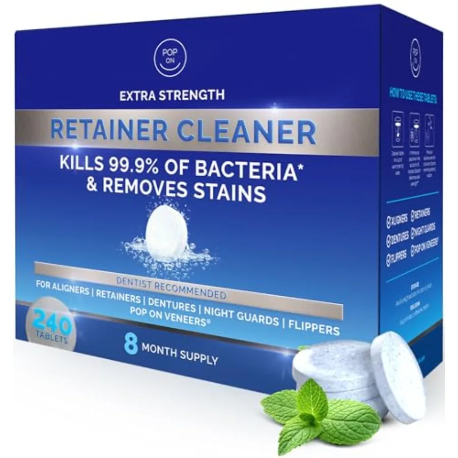 Retainer Cleaner Tablets for Invisalign Approved for Ultrasonic Cleaners -240 Denture Cleaning Tablets for Aligners Night Guard
Retainer Cleaner Tablets for Invisalign Approved for Ultrasonic Cleaners -240 Denture Cleaning Tablets for Aligners Night Guard
