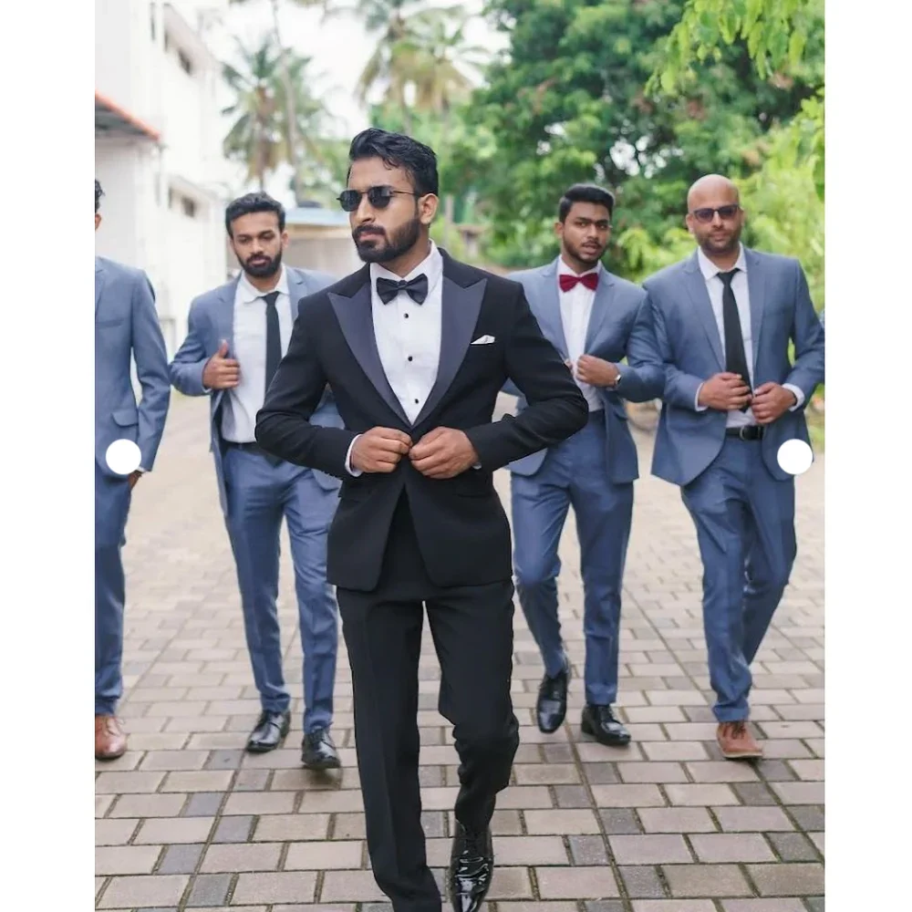 Black Wedding Suits for Men Fashion Peak Lapel Solid Blazer Sets Prom Party Outfits Elegant Groom Best Man Tuxedo 2 Piece 2024
Black Wedding Suits for Men Fashion Peak Lapel Solid Blazer Sets Prom Party Outfits Elegant Groom Best Man Tuxedo 2 Piece 2024