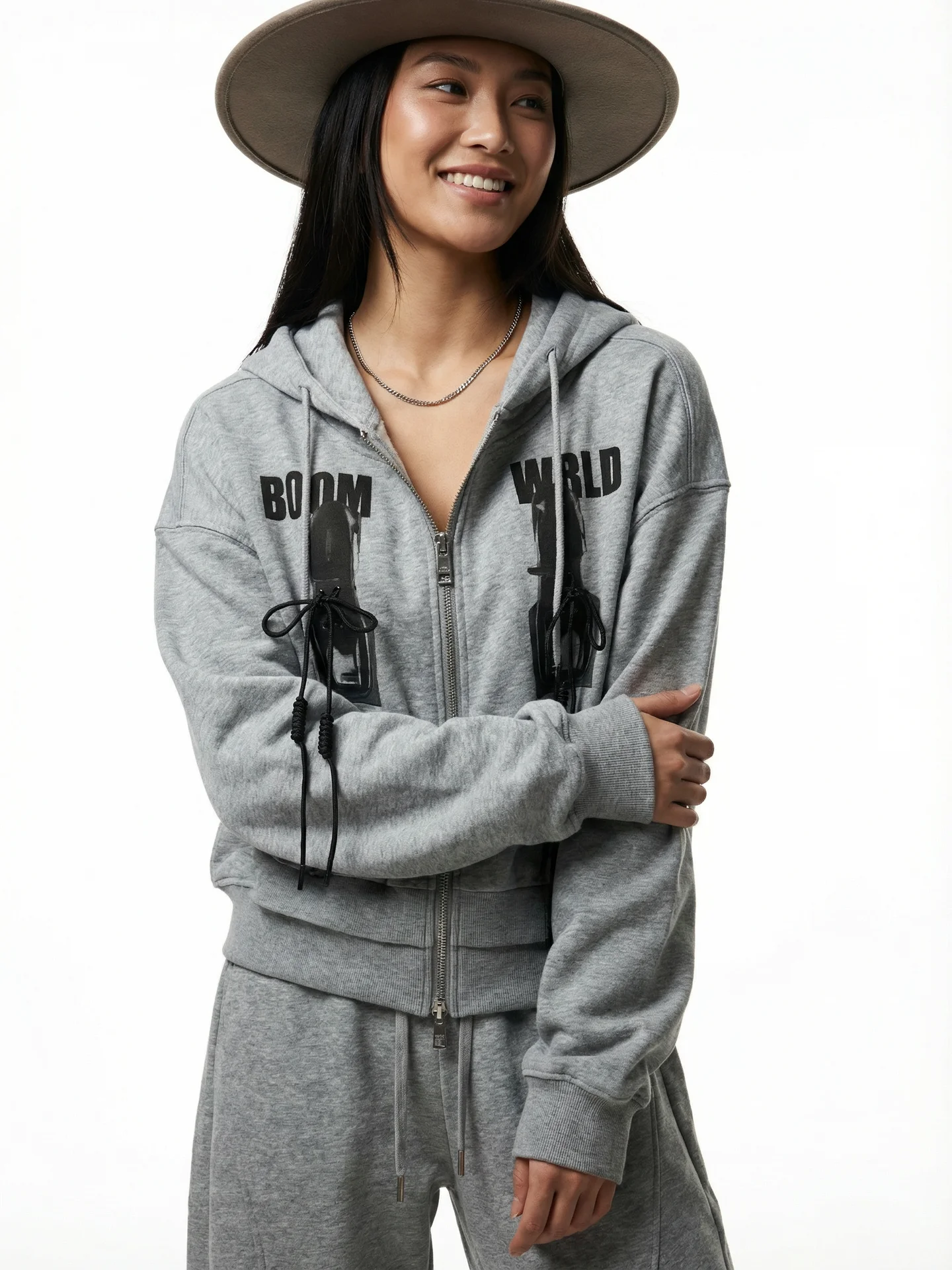 Comfortable Loose Fit Women's Hoodie Zipper Top Sweatpants Set Two-Piece Spor mat Sle Polyester Blend Long Sve
Comfortable Loose Fit Women's Hoodie Zipper Top Sweatpants Set Two-Piece Spor mat Sle Polyester Blend Long Sve