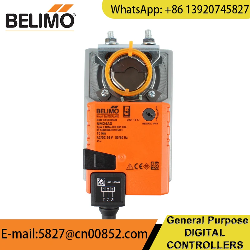 Belimo NM24AX NMA-000 101 004 Damper actuator10 Nm 228.60 cm/lb AC/DC 24V, On Off 3-point universal clamp cable1m PVC 45s 90s
Belimo NM24AX NMA-000 101 004 Damper actuator10 Nm 228.60 cm/lb AC/DC 24V, On Off 3-point universal clamp cable1m PVC 45s 90s