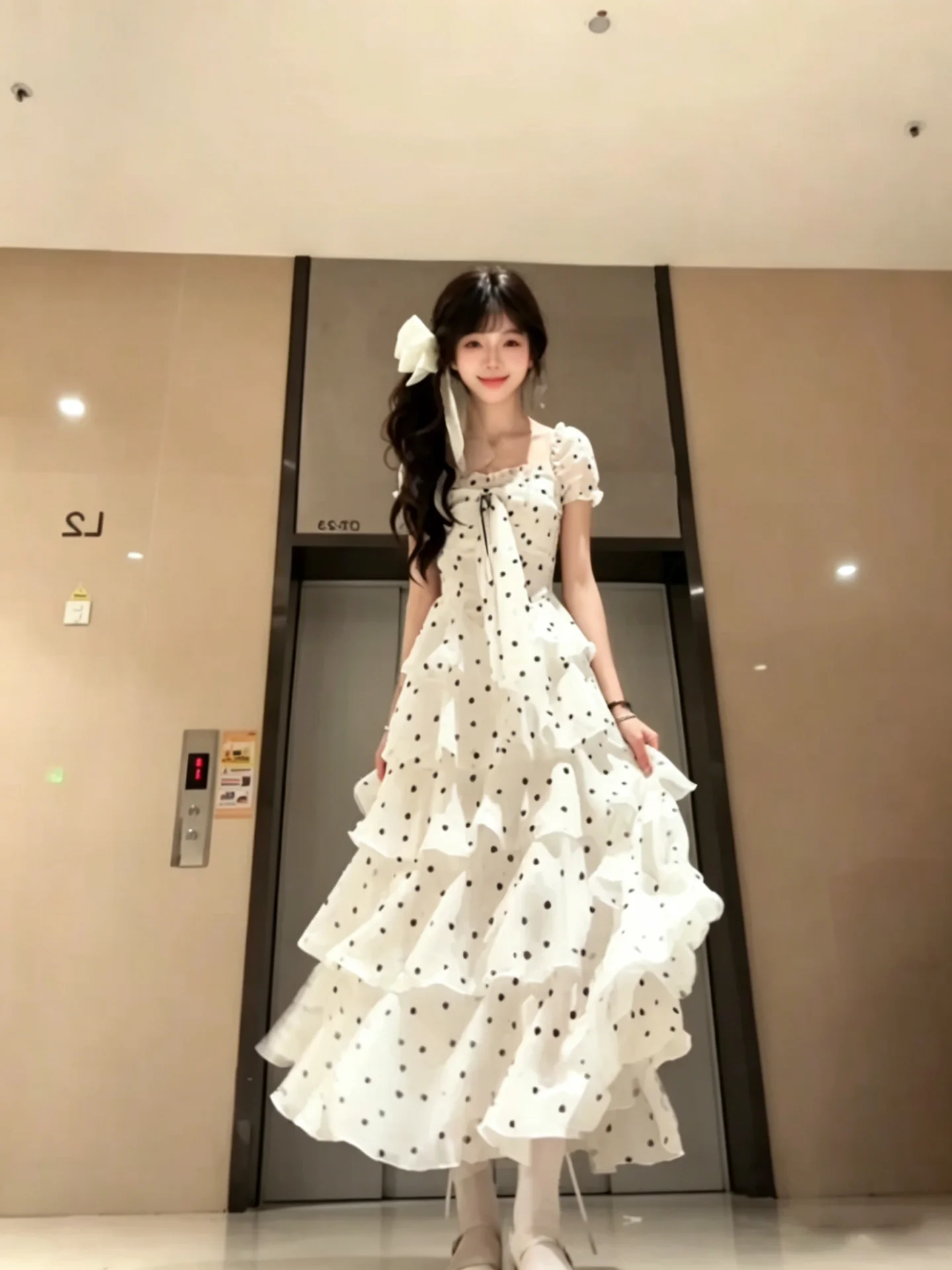 Polka Dot Bubble Sleeve Women's Dress Slimming Cake Long Dress Unique Beautiful Heart Shaped Dress French Style Zipper Waist ...
Polka Dot Bubble Sleeve Women's Dress Slimming Cake Long Dress Unique Beautiful Heart Shaped Dress French Style Zipper Waist ...
