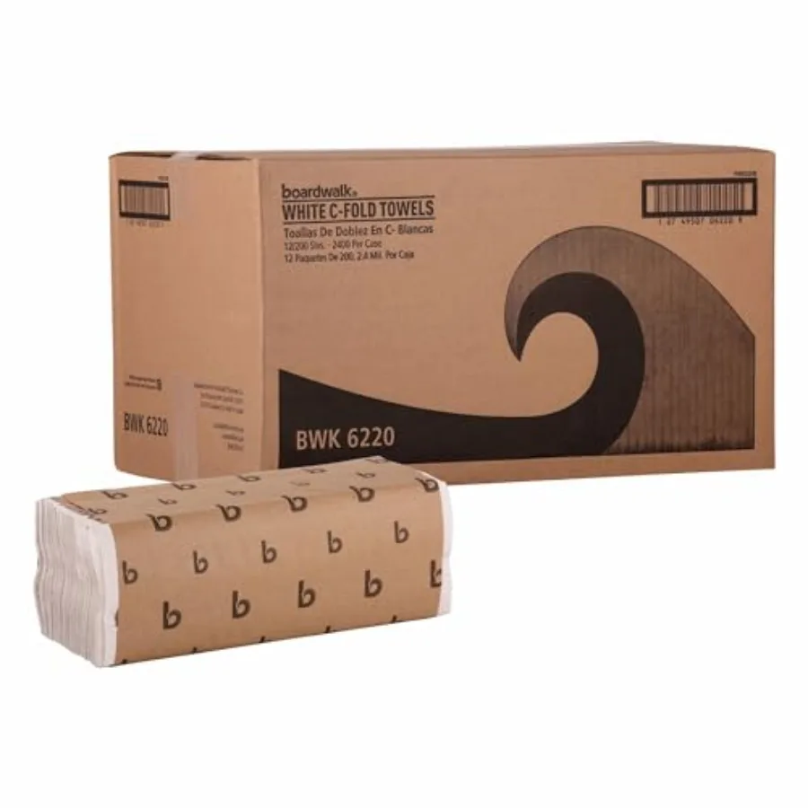 C-Fold Disposable Bathroom Paper Hand Towels, 1-Ply, 11.44 x 10, 200 Sheets/Pack, 12 Packs/Carton, White
C-Fold Disposable Bathroom Paper Hand Towels, 1-Ply, 11.44 x 10, 200 Sheets/Pack, 12 Packs/Carton, White