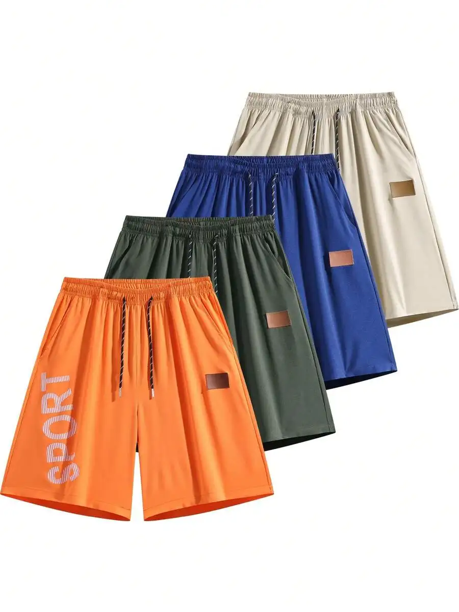 Mens Sport Letter Print Casual Shorts Elastic Waist Drawstring Loose Fit Athletic Summer Workout Shorts With Pockets
Mens Sport Letter Print Casual Shorts Elastic Waist Drawstring Loose Fit Athletic Summer Workout Shorts With Pockets