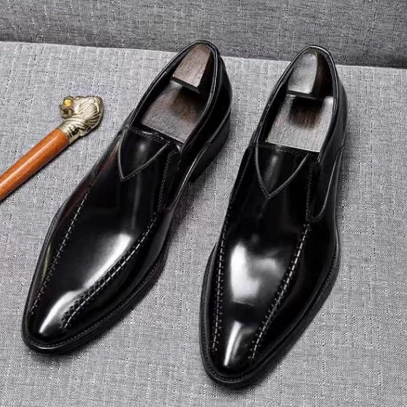 High-end Cowhide Leather Shoes For Men Business Casual Shoes Slip-on Pointed Toe Genuine Leather Dress Loafers Formal Shoes
High-end Cowhide Leather Shoes For Men Business Casual Shoes Slip-on Pointed Toe Genuine Leather Dress Loafers Formal Shoes