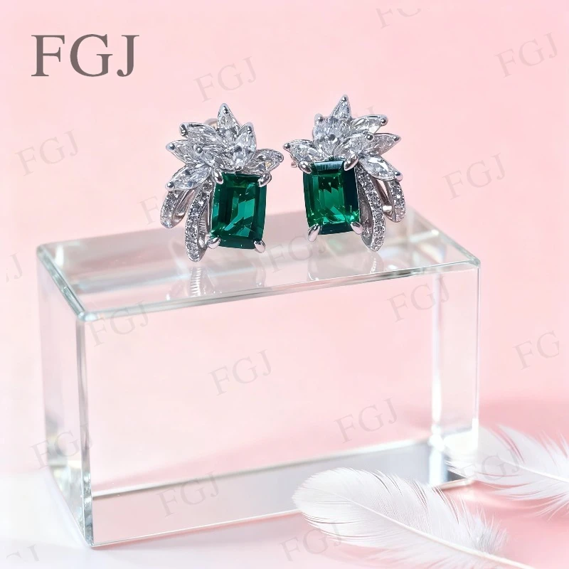 Unique Custom Earrings Lab Grown Gemstone Emerald/Sugar Tower Shape 925 Sterling Silver For Engagement Wedding Christmas Present
Unique Custom Earrings Lab Grown Gemstone Emerald/Sugar Tower Shape 925 Sterling Silver For Engagement Wedding Christmas Present