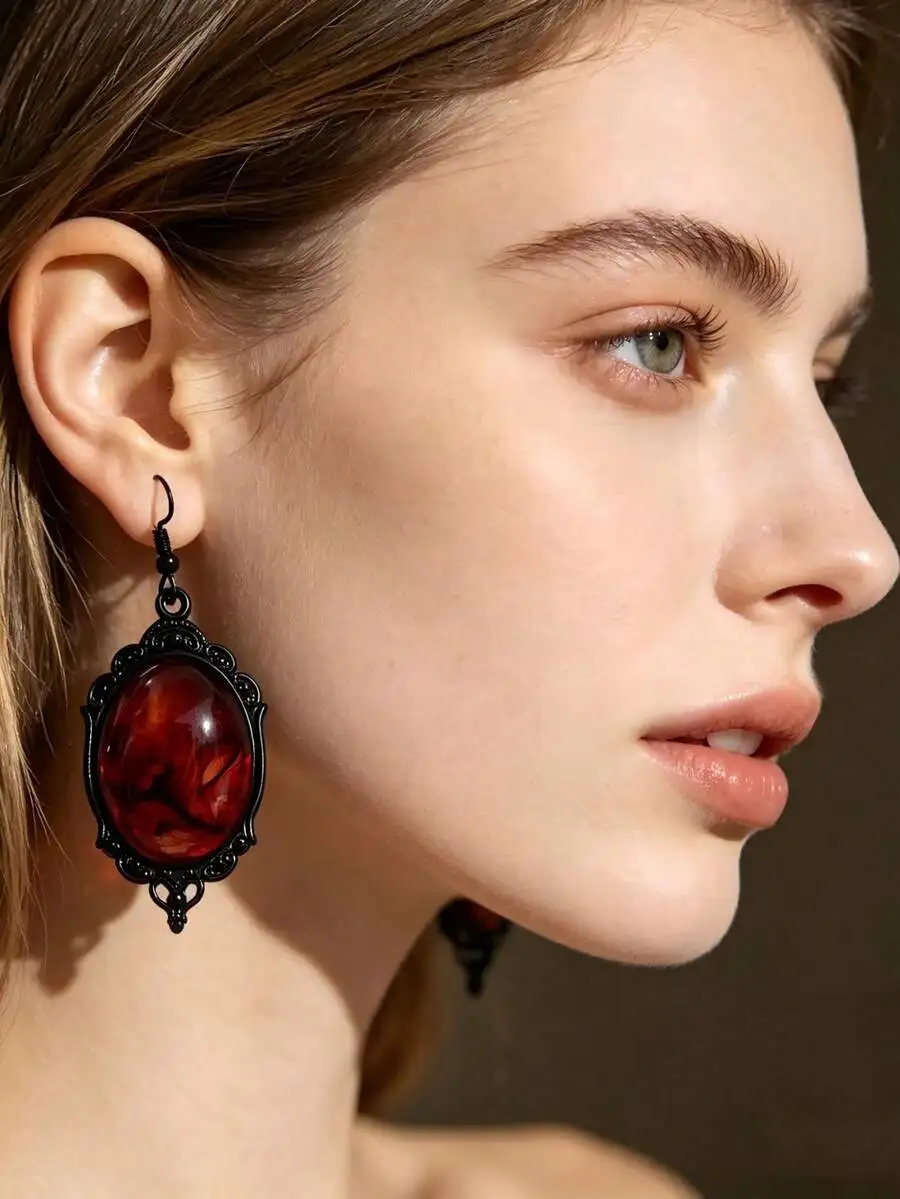 Gothic Style Red Resin Alloy Drop Earrings For Women Halloween Party
Gothic Style Red Resin Alloy Drop Earrings For Women Halloween Party