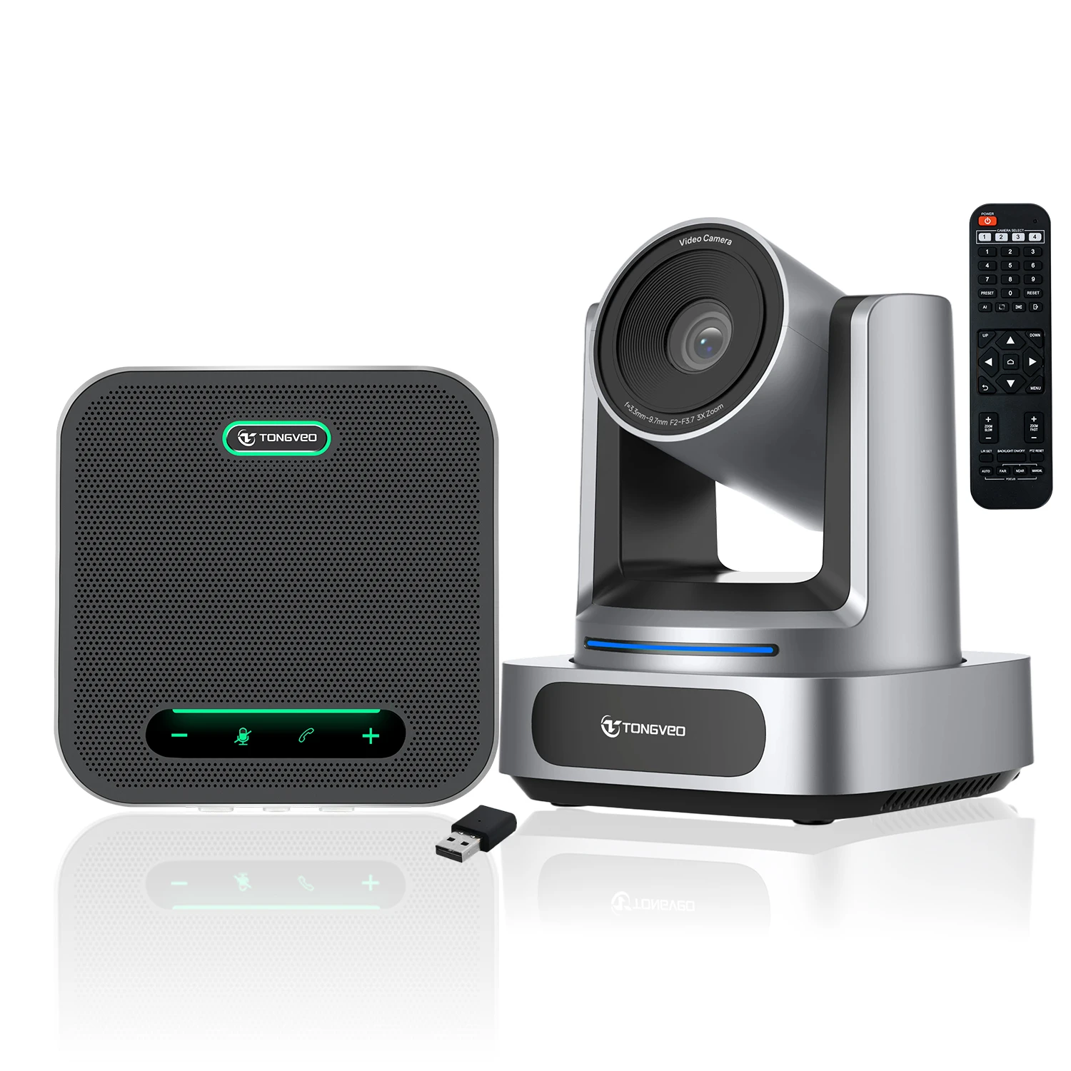 TONGVEO UHD 4K 3x Optical Zoom PTZ Camera with USB HDM1 and 16 Hours Playtime Speakerphone Suitable for Live Streaming
TONGVEO UHD 4K 3x Optical Zoom PTZ Camera with USB HDM1 and 16 Hours Playtime Speakerphone Suitable for Live Streaming