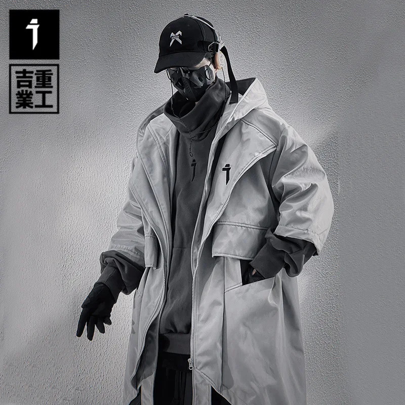 Men's Long Trench Coat 2026 Spring Autumn New Streetwear Coat Preppy Style 3/4 Sleeve Loose Casual Hooded Mid Length Jacket
Men's Long Trench Coat 2026 Spring Autumn New Streetwear Coat Preppy Style 3/4 Sleeve Loose Casual Hooded Mid Length Jacket