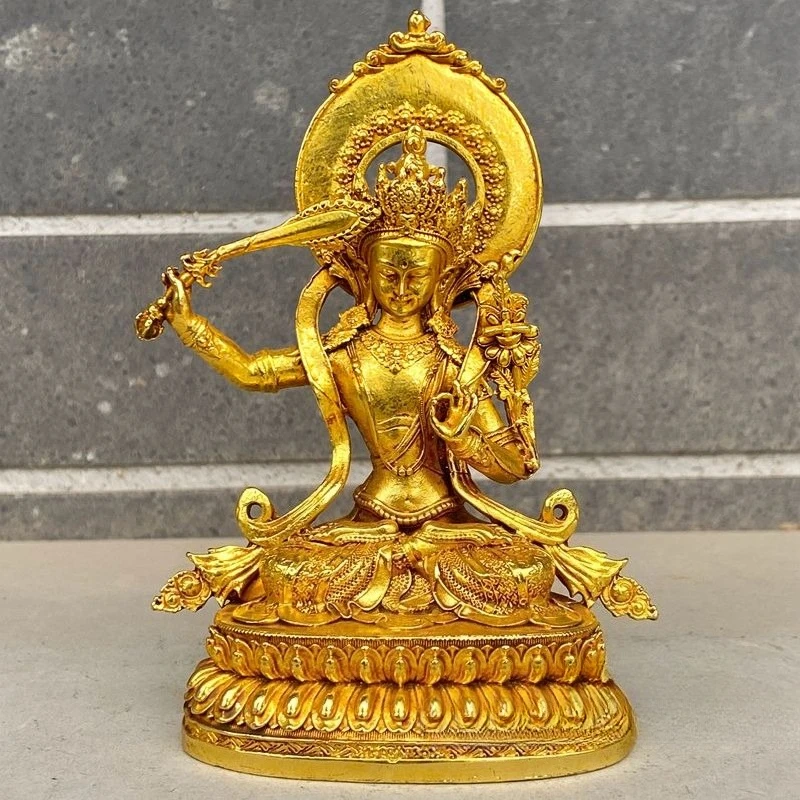 Antiques Tibetan Buddhism Manjushri Bodhisattva Buddha Statue Home Altars Offerings Ornaments Buddhist Decorations Home Decor
Antiques Tibetan Buddhism Manjushri Bodhisattva Buddha Statue Home Altars Offerings Ornaments Buddhist Decorations Home Decor