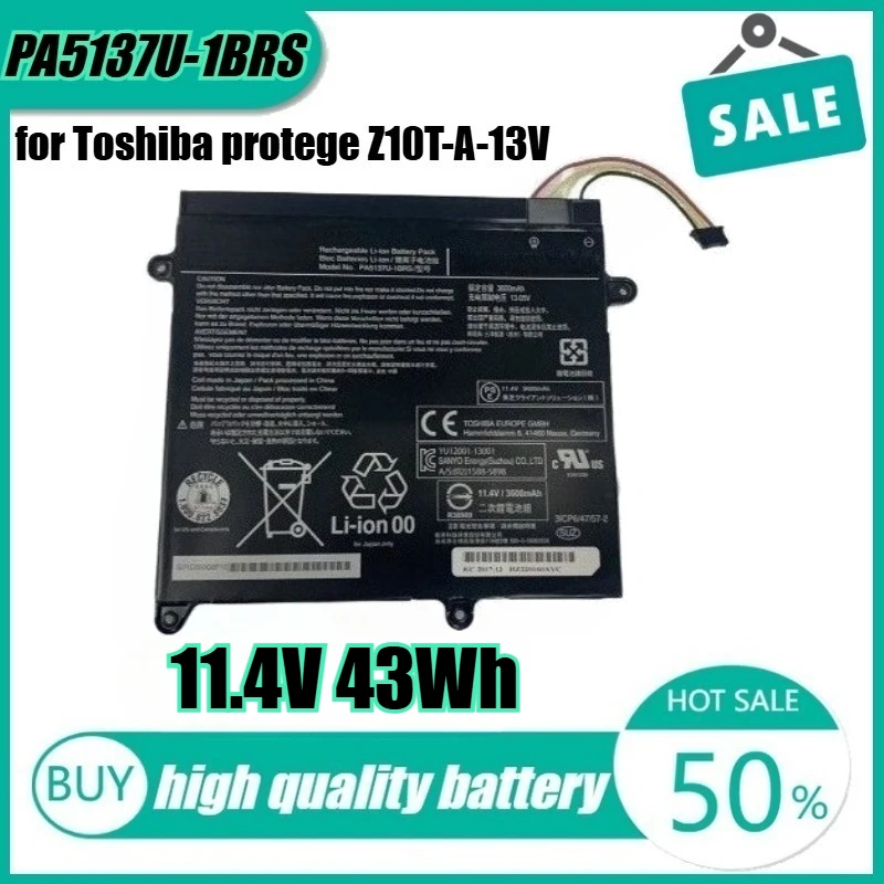 11.4V 43Wh PA5137U-1BRS Laptop Battery for Toshiba Protege Z10T-A-13V Z10t-A-13R Z10
11.4V 43Wh PA5137U-1BRS Laptop Battery for Toshiba Protege Z10T-A-13V Z10t-A-13R Z10