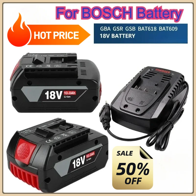 GSR BAT618 BAT610 for Bosch Professional 18V 6.0AH Li-ion Battery for Bosch Quick Charger 14.4V-18V Replacement with LED
GSR BAT618 BAT610 for Bosch Professional 18V 6.0AH Li-ion Battery for Bosch Quick Charger 14.4V-18V Replacement with LED
